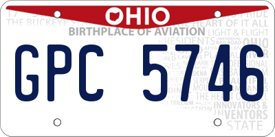 OH license plate GPC5746