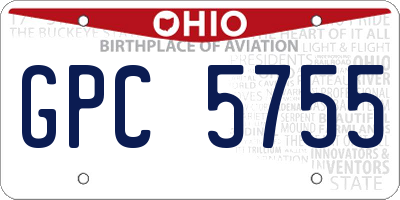 OH license plate GPC5755