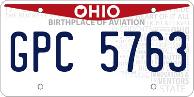 OH license plate GPC5763