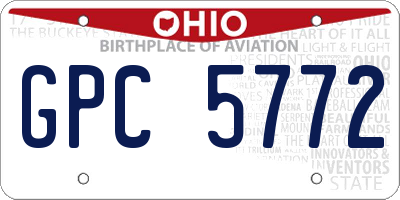 OH license plate GPC5772