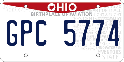 OH license plate GPC5774
