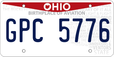 OH license plate GPC5776