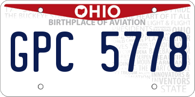 OH license plate GPC5778