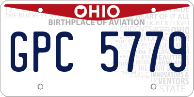 OH license plate GPC5779