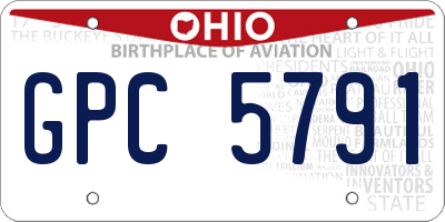 OH license plate GPC5791