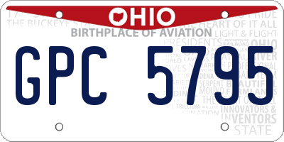 OH license plate GPC5795
