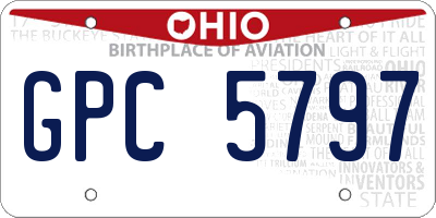 OH license plate GPC5797
