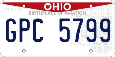 OH license plate GPC5799