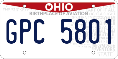 OH license plate GPC5801