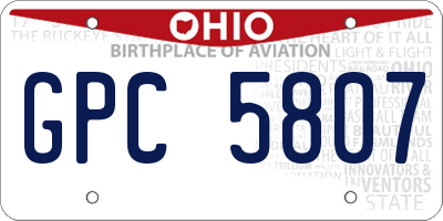 OH license plate GPC5807