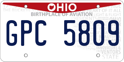 OH license plate GPC5809