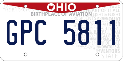 OH license plate GPC5811
