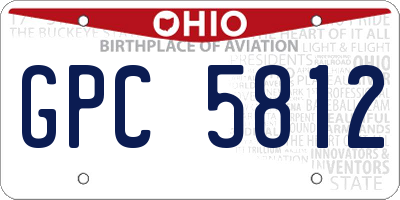 OH license plate GPC5812