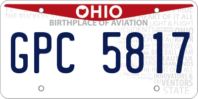 OH license plate GPC5817