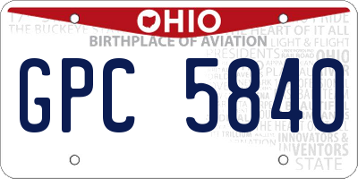 OH license plate GPC5840