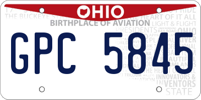 OH license plate GPC5845