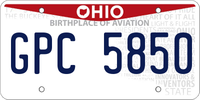 OH license plate GPC5850