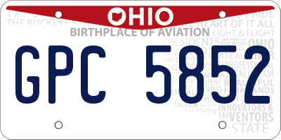 OH license plate GPC5852