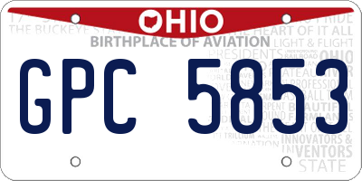 OH license plate GPC5853