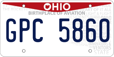 OH license plate GPC5860