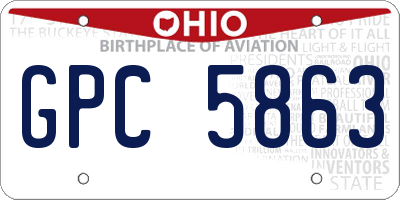 OH license plate GPC5863