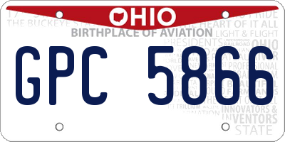 OH license plate GPC5866