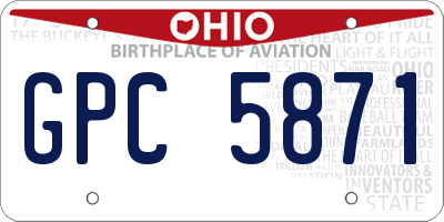 OH license plate GPC5871