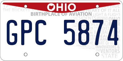 OH license plate GPC5874
