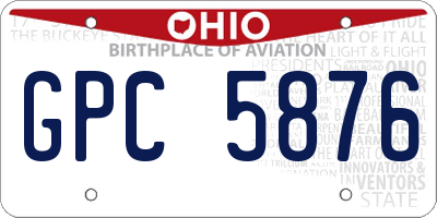 OH license plate GPC5876