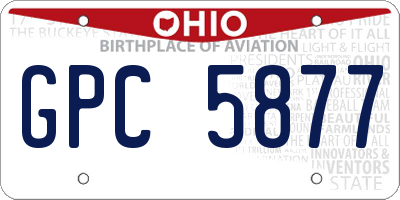 OH license plate GPC5877