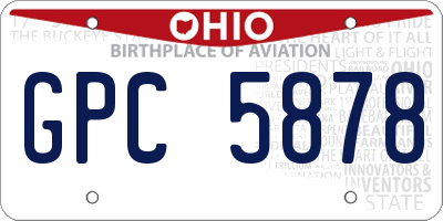 OH license plate GPC5878