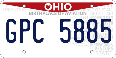 OH license plate GPC5885