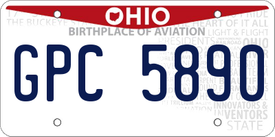 OH license plate GPC5890