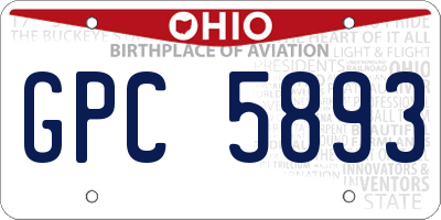 OH license plate GPC5893
