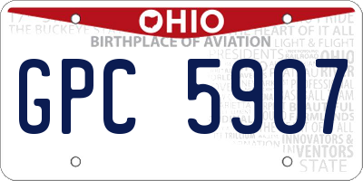 OH license plate GPC5907