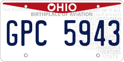 OH license plate GPC5943