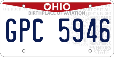 OH license plate GPC5946