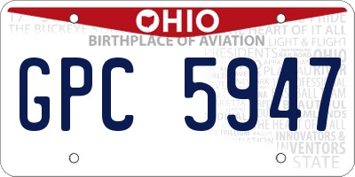 OH license plate GPC5947