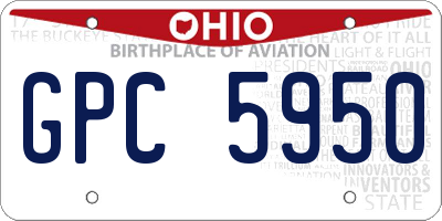 OH license plate GPC5950