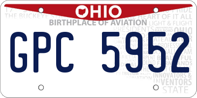 OH license plate GPC5952