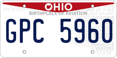 OH license plate GPC5960