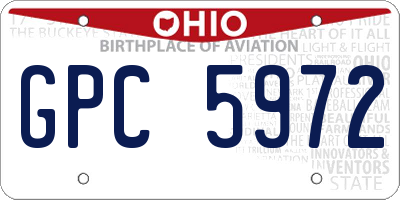 OH license plate GPC5972