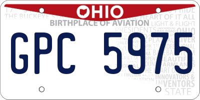 OH license plate GPC5975