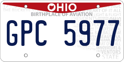 OH license plate GPC5977
