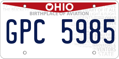 OH license plate GPC5985