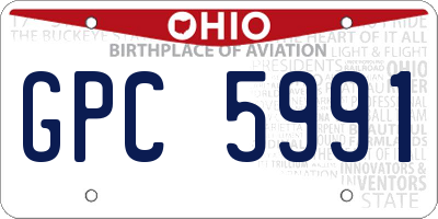 OH license plate GPC5991