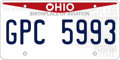 OH license plate GPC5993
