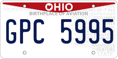 OH license plate GPC5995