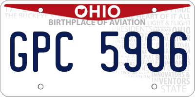OH license plate GPC5996