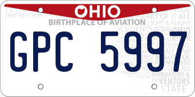 OH license plate GPC5997